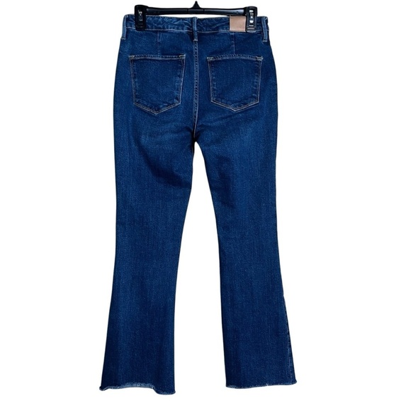 Dear John Women’s Sz 26 Jaxtyn Bootcut Jeans Mid Rise Raw Hem Dark Wash Stretch - Picture 2 of 9